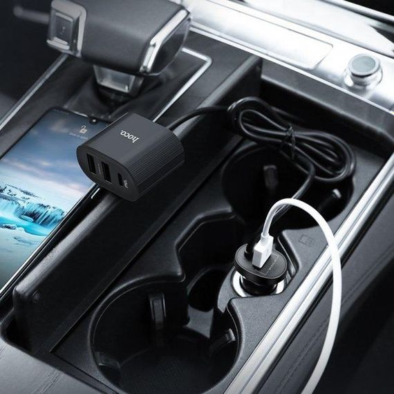 Автомобільний зарядний пристрій Hoco Z35 PD3.0 48W 3 USB 2.4A Black | Зображення 3