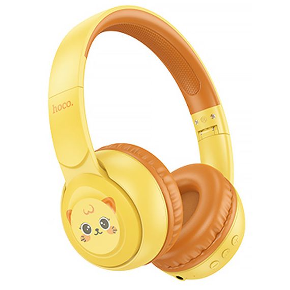 Накладные беспроводные наушники Hoco W60 Rhyme for children Sun yellow | Зображення 1