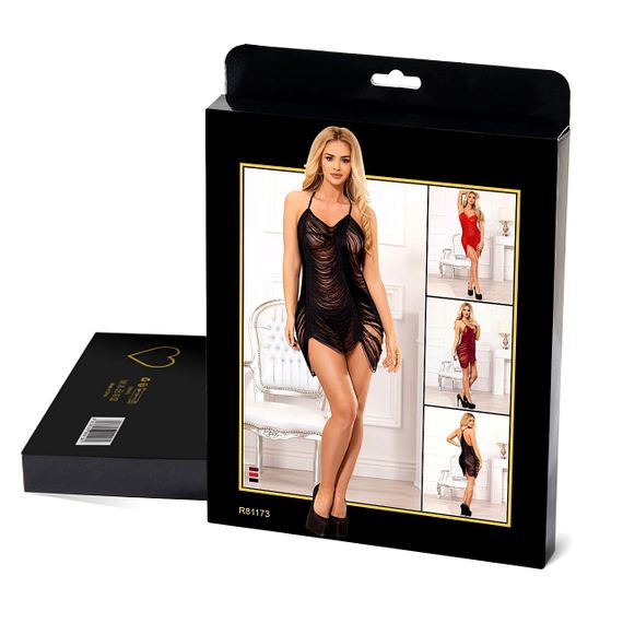 Міні-сукня з пензликами та вирізами Star Night та трусики, чорна, М sexstyle | Зображення 8