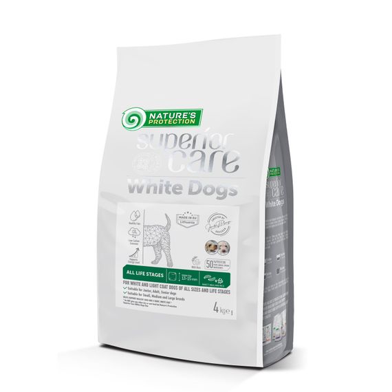 Корм Nature's Protection Superior Care White Dogs Insect All Sizes and Life Stages сухий із білком комах для собак із білою вовною на всіх стадіях життя 4 кг