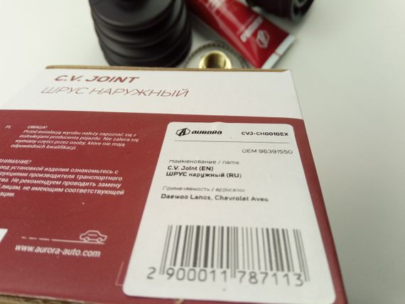 ШРУС Lanos 1.5 зовнішній AURORA (CVJ-CH0010EX) великий шліц (22 зуб.) (90157131) | Зображення 1