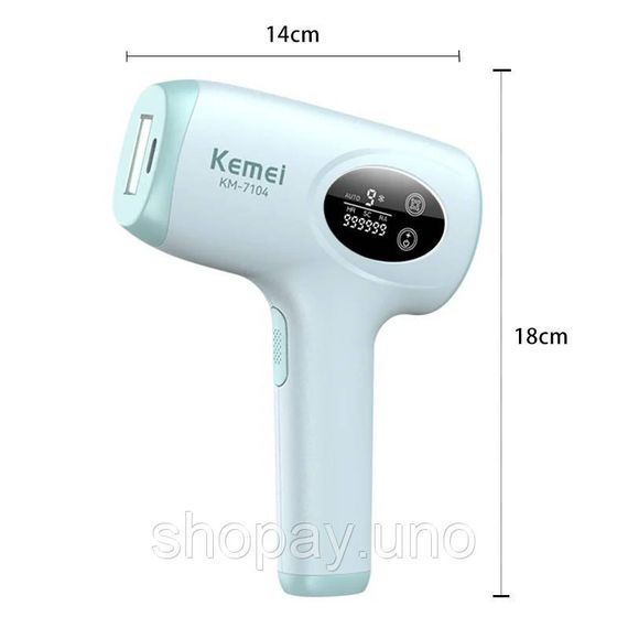 Фотоепілятор Kemei KM-7104 білий • IPL-епілятор для домашнього видалення волосся на обличчі, ногах, руках, тілі та зоні бікіні | Зображення 2
