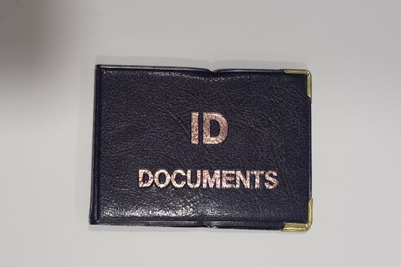 Обкладинка шкірозамінник на документ ID з вкладишем 129-Па Темно-синій