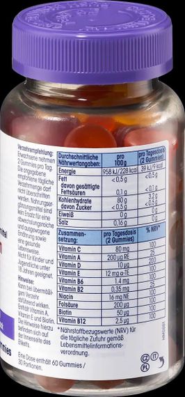 Вітаміни "Мультивітаміни Міволіс" з 10 вітамінами, фруктові, без цукру, 60 шт., Німеччина | Зображення 2