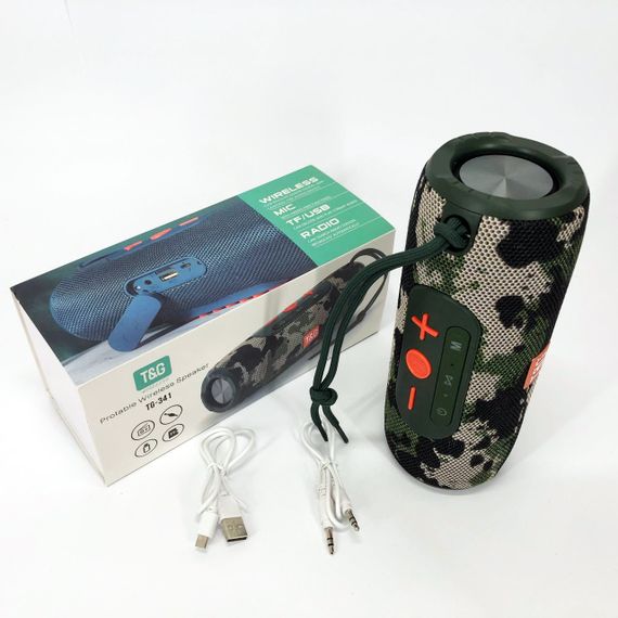 Портативная Bluetooth колонка TG341 со шнурком, аккумуляторная колонка для музыки. Цвет: камуфляж | Зображення 9