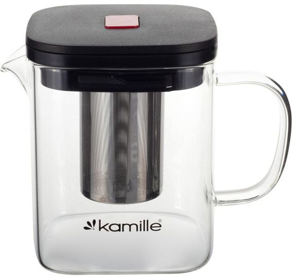 Чайник скляний заварювальний Kamille 600мл зі знімним ситечком (0778s) | Зображення 1