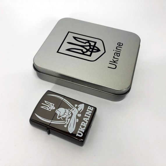 Дугова електроімпульсна запальничка USB Україна (металева коробка) HL-449. VA-385 Колір: чорний | Зображення 9
