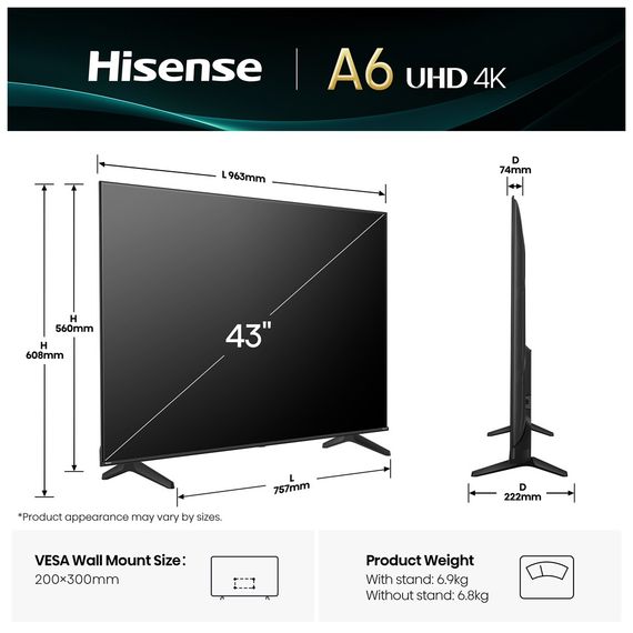 Телевизор Hisense 43A6Q | Зображення 4