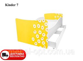 Детская кровать Kinder 7 Ромашки, с ящиком для белья