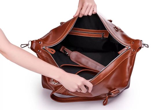 Шкіряна дорожня сумка Skin and Skin Stout M 45x22x23 см Коньячна (BB01MCO) | Зображення 3