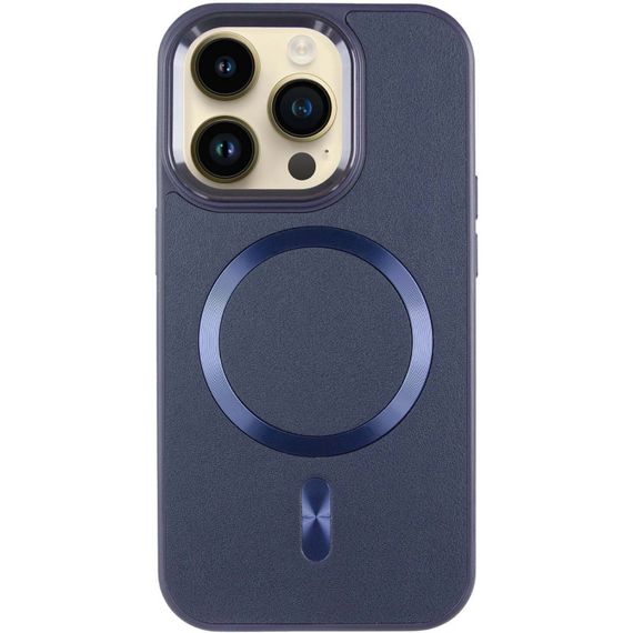 Шкіряний чохол SnapCase with MagSafe для Apple iPhone 14 Pro Max (6.7") Dark Blue | Зображення 1