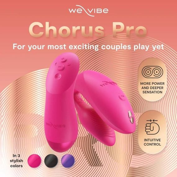 Вибратор для пар We-Vibe Chorus Pro Electric Pink с пультом и приложением, розовый Sex Aura | Зображення 6