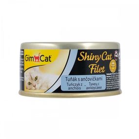 Вологий корм для котів з тунцем та анчоусами GimCat Shiny Cat Filet, 70 гр