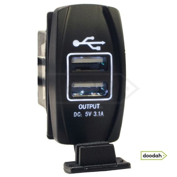Авто / Мото USB зарядний пристрій Recessed ATV White IP68, 2,1