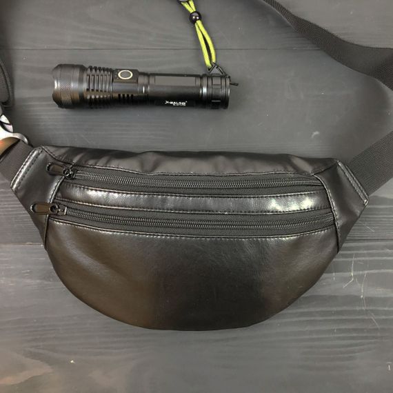 Сумка на пояс из эко-кожи + Профессиональный фонарь VI-269 POLICE BL-X71-P50