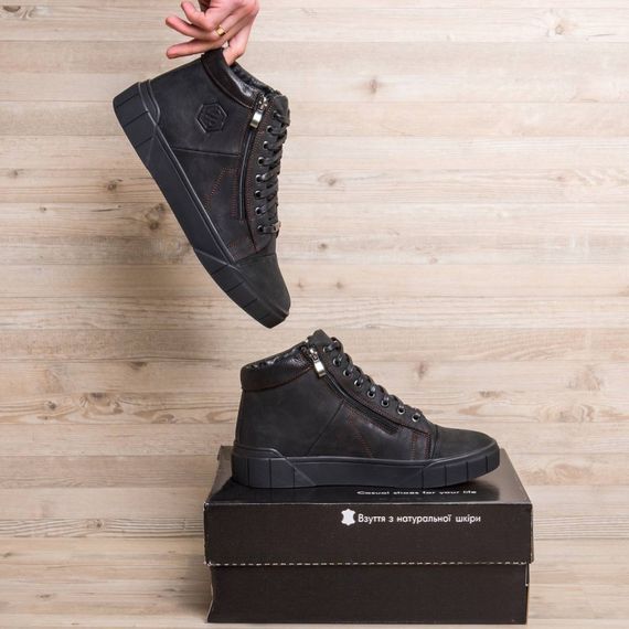 зимові шкіряні черевики Philipp Plein чорні | Зображення 5
