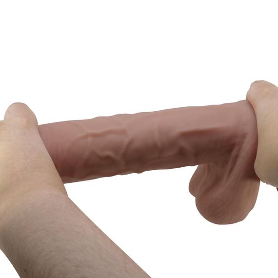Фаллоимитатор BAILE Sliding Skin 10,2'' Flesh Suction base Bendable TPR Sex Aura | Зображення 4