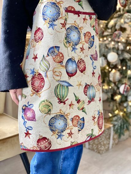 Фартух гобеленовий FIESTA Limaso, 60x85, Новорічний, Золотий люрекс, 60% поліестер, 24% бавовна, 16% акрил, Гобелен | Зображення 3