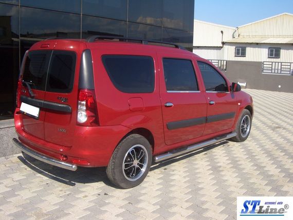 Бічні труби (2 шт., нерж.) 70 мм, з пластиковими вставками для Lada Largus | Зображення 1