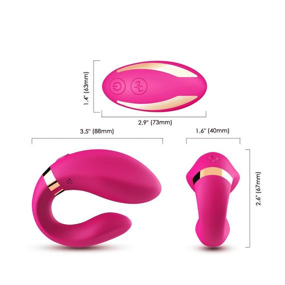 Вібратор для двох Crescent light pink Sex Aura | Зображення 3