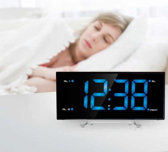 Годинник настільний з радіо Technoline WT460 Blue LED Black/Silver (WT460 blaue LED) | Зображення 2