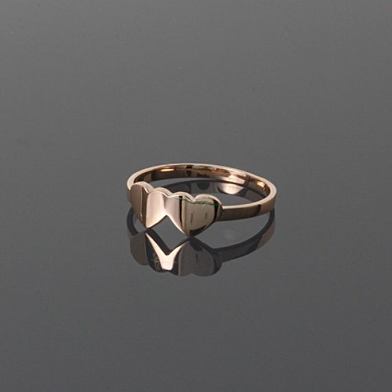 Кольцо из красного золота с сердечками 18.5 | Зображення 8