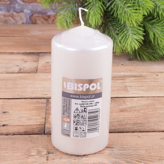 Свічка столова циліндр Bispol AURA Candles sw60/120-090 Білий | Зображення 5