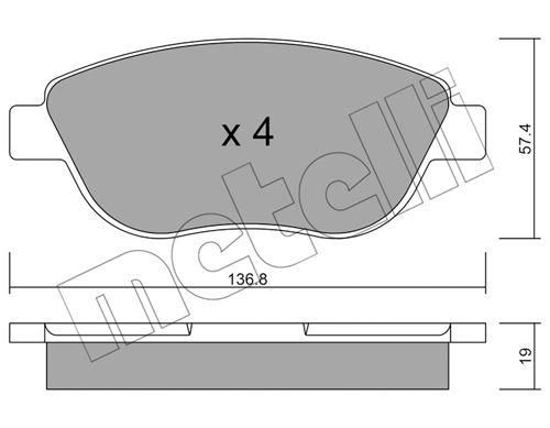 Колодки тормозные передние Citroen C3 C4 02- Berlingo Peugeot 307 98-11 Partner 01-08 207 06-15 22-0322-1 | Зображення 1