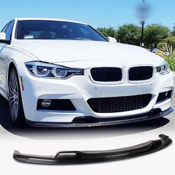 Накладка на передній бампер Lip V-Style (для F30 M-Sport, Карбон) для BMW 3 серія F-30/31/34 2012-2019 рр