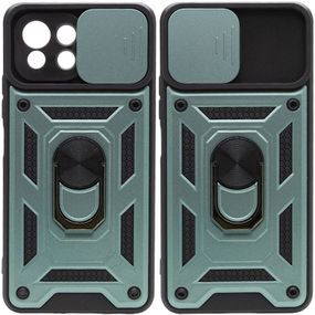Ударостійкий чохол Camshield Serge Ring для Xiaomi Mi 11 Lite TPU+PC, Шторка на камеру, Зелений