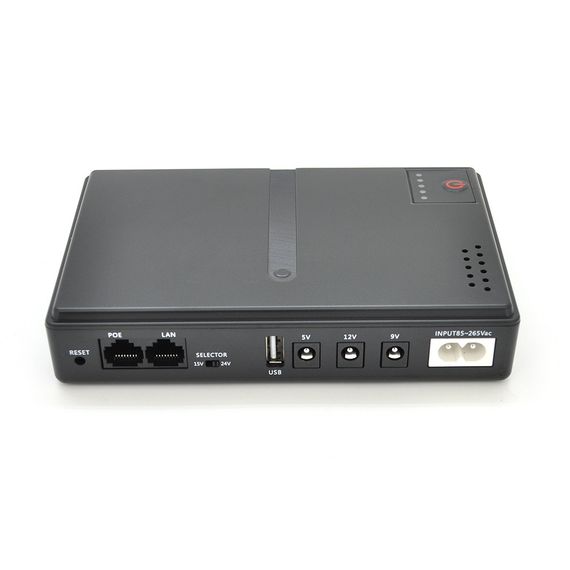 ДБЖ UPS-18W DC1018P YT45454 для роутерів/комутаторів/PON/POE-430, 5//9/12V, 1A, 12800MAh(знімні 4*3200MAh), Black, BOX | Зображення 1