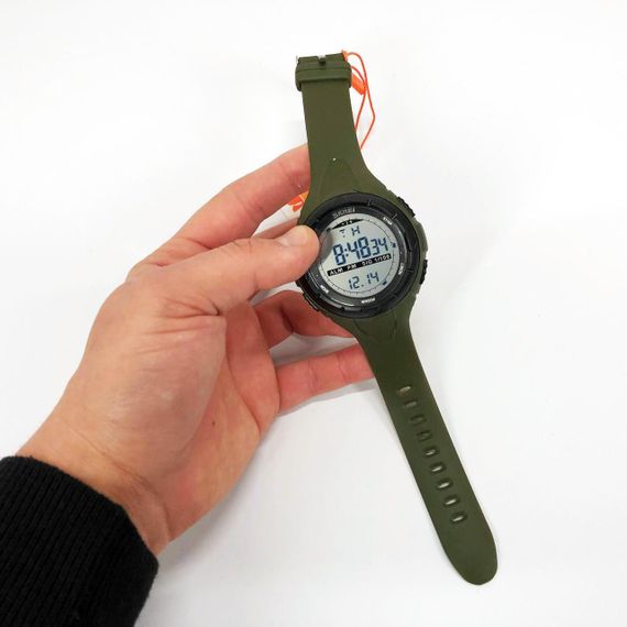 Мужские часы Skmei 1025AG ARMY GREEN, армейские часы противоударные. Цвет: зеленый | Зображення 7