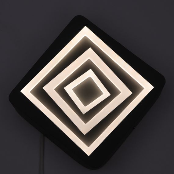 Сучасний квадратний світильник стельовий LED для кімнати кухні ванної 25474 Сірий 5х24х24 см. | Зображення 3