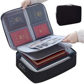 Дорожня сумка органайзер з кодовим замком (37х10,5х27см), Home Cleaning, Чорна / Сумка для зберігання документів