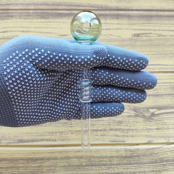 Стеклянная трубка Corrug Oil Green | Зображення 2