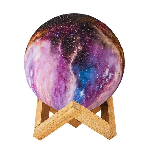 Настільний RGB світильник-нічник з USB та пультом, 3D Moon Night Light / Сенсорна лампа-нічник на акумуляторі | Зображення 2