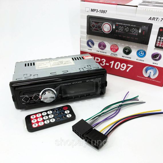 Магнітола в машину з флешкою MP3-1097 BT ISO, Бездискові автомагнітоли 1 din, Автомагнітофон 1din ML-83 | Зображення 3
