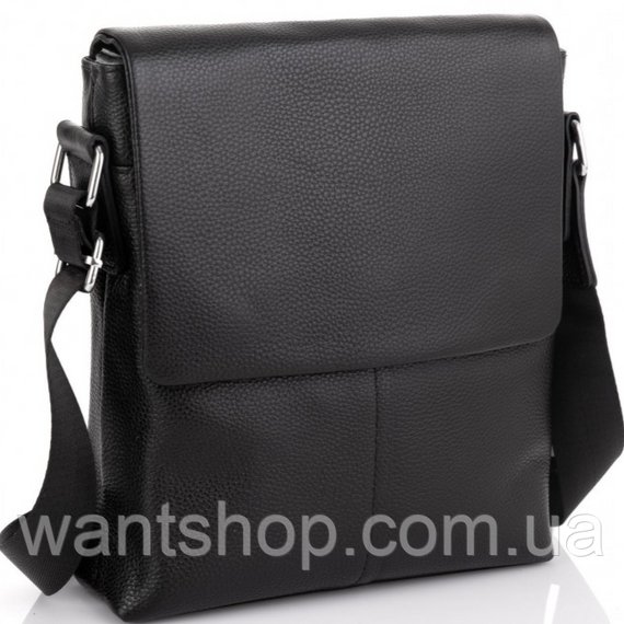 Чоловіча шкіряна сумка через плече м'яка BEXHILL TM-73119 чорна
