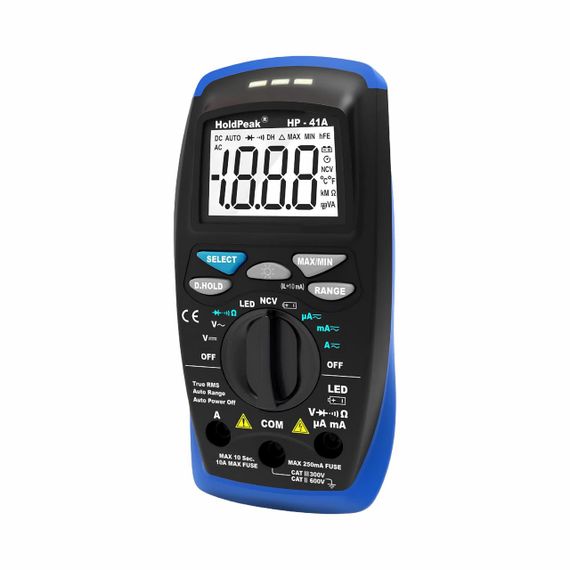 Мультиметр HoldPeak HP-41A цифровий (TrueRMS 2000 відліків 600В 10А AC/DC 20МОм NCV) | Зображення 3