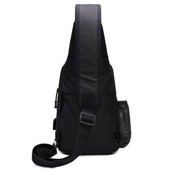 Мужская тактическая сумка, большая укрепленная сумка-слинг через плечо черная | Зображення 6