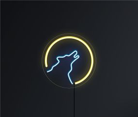 Неоновий світильник Вовк місяць 280х280 acr-n000055