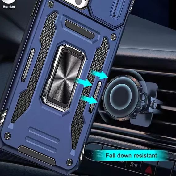 Ударостійкий чохол Camshield Army Ring для Apple iPhone 13 / 14 (6.1") Синій / Navy | Зображення 3