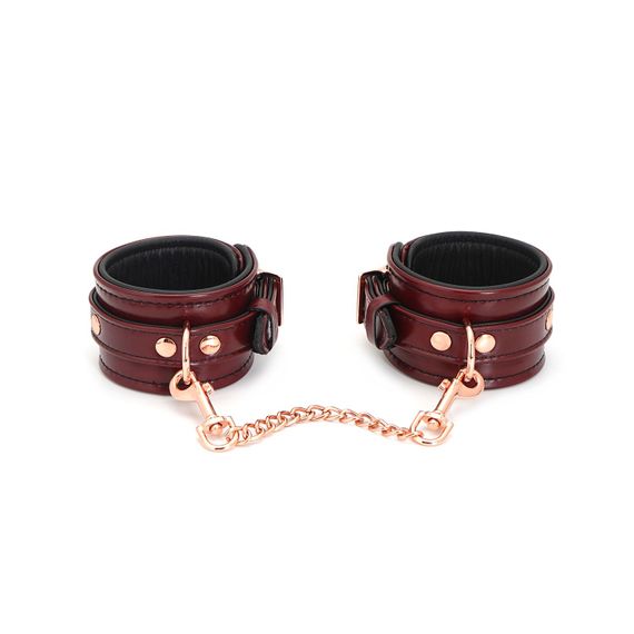 Шкіряні поножі Liebe Seele Wine Red Ankle Cuffs, знімний ланцюжок-кріплення | Зображення 1