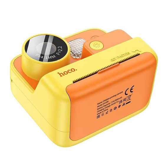 Дитяча фотокамера з моментальним друком Hoco DV200 Dual lens Yellow | Зображення 1