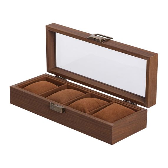 Скринька для наручних годинників 31×12×7.5 см дерев'яна на 4 відсіка