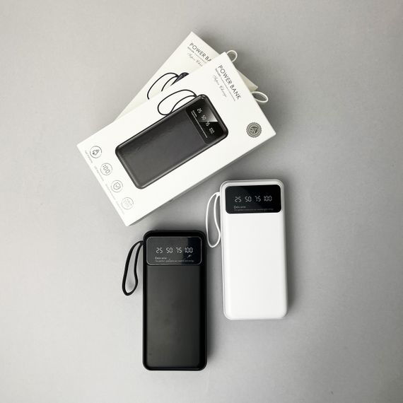 Power Bank Super з кабелем USB+Micro+Type-C+Lightning (20000mAh) Чорний | Зображення 4