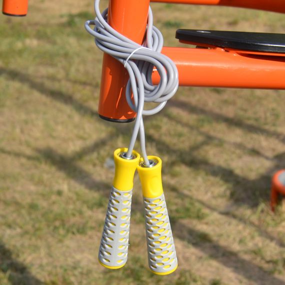 Скакалка Паверплей 4206 Jump Rope PRO+ Сіро-жовта (2,75m.) | Зображення 6