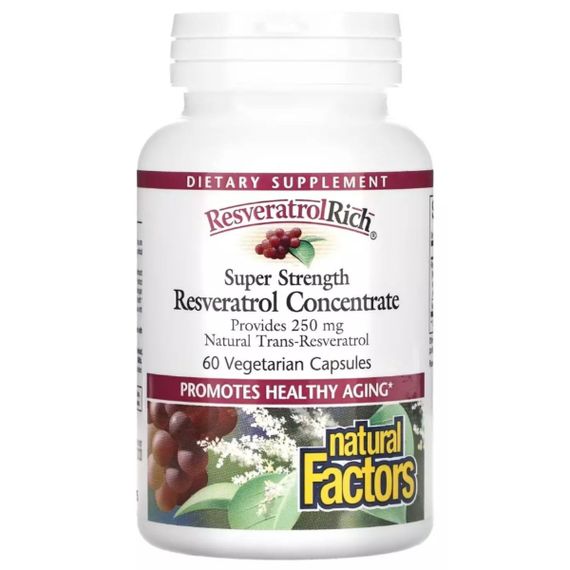Ресвератрол Natural Factors Resveratrol Rich Super Strength Resveratrol Concentrate 60 Veg Caps