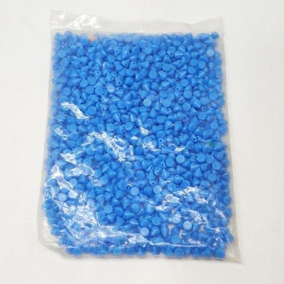 Намистини пластикові конус 8х8мм - 10 гр, колір блакитний | Зображення 4
