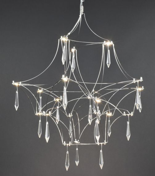 Люстра світлодіодна підвісна LED світильник для квартири на стелю лед 27873 Хром 65-180х60х60 см. | Зображення 3